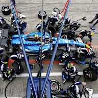SUZUKA, JAPAN - MARCH 29: Carlos Sainz of Spain driving the (55) Williams FW48 Mercedes makes a