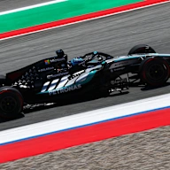 BARCELONA, SPAIN - JUNE 13: George Russell of Great Britain driving the (63) Mercedes AMG Petronas