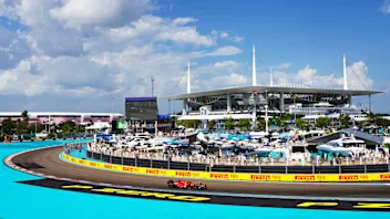 MIAMI GARDENS, FL - MAY 08: A view of the Turn 1 grandstands during the first running of the