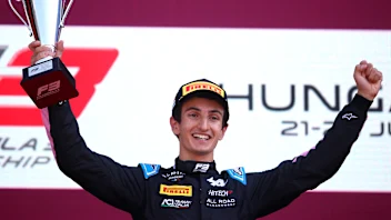 BUDAPEST, HUNGARY - JULY 22: Race winner Gabriele Mini of Italy and Hitech Pulse-Eight (15)