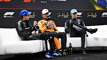 SAO PAULO, BRAZIL - NOVEMBER 08: Sprint winner Lando Norris of Great Britain and McLaren in the