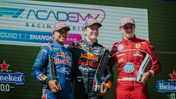 LONDON, ENGLAND - FEBRUARY 03: Red Bull F1 Academy driver Alisha Palmowski of Great Britain and