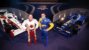 Jacques Villeneuve (CDN) and Riccardo Zonta (BRA) at British American Racing Launch, BAR Factory,