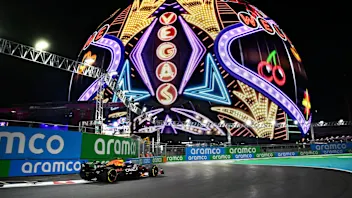 LAS VEGAS, NEVADA - NOVEMBER 22: Max Verstappen of the Netherlands driving the (1) Oracle Red Bull