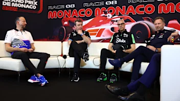 MONTE-CARLO, MONACO - MAY 24: Peter Bayer, CEO of Visa Cash App RB, Bruno Famin, Team Principal of
