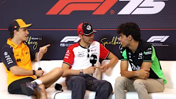 SPIELBERG, AUSTRIA - JUNE 26: Oscar Piastri of Australia and McLaren Esteban Ocon of France and