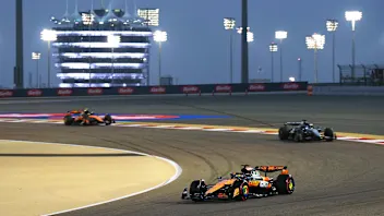 BAHRAIN, BAHRAIN - APRIL 13: Oscar Piastri of Australia driving the (81) McLaren MCL39 Mercedes