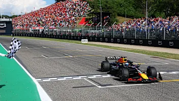 IMOLA, ITALY - MAY 17: Lewis Hamilton of Great Britain driving the (44) Scuderia Ferrari SF-25 on