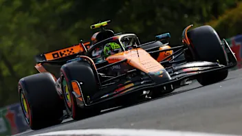 BUDAPEST, HUNGARY - AUGUST 01: Lando Norris of Great Britain driving the (4) McLaren MCL39 Mercedes