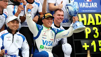 ZANDVOORT, NETHERLANDS - AUGUST 31: Third placed Isack Hadjar of France and Visa Cash App Racing
