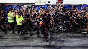 LUSAIL CITY, QATAR - NOVEMBER 30: Race winner Max Verstappen of the Netherlands and Oracle Red Bull