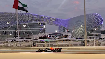 Red Bull's Dutch driver Max Verstappen drives during the Abu Dhabi Formula One Grand Prix at the