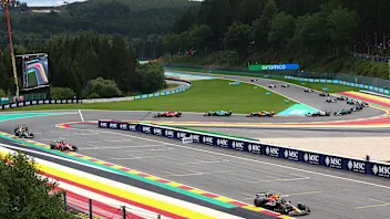 SPA, BELGIUM - JULY 30: Pierre Gasly of France driving the (10) Alpine F1 A523 Renault leads Yuki