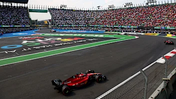 MEXICO CITY, MEXICO - OCTOBER 30: Charles Leclerc of Monaco driving the (16) Ferrari F1-75 on track