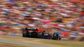 BARCELONA, SPAIN - MAY 22: Sergio Perez of Mexico driving the (11) Oracle Red Bull Racing RB18