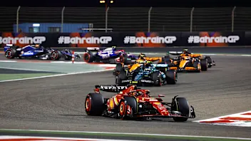 BAHRAIN INTERNATIONAL CIRCUIT, BAHRAIN - MARCH 02: Carlos Sainz, Ferrari SF-24, leads Fernando