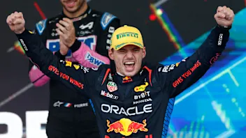 SAO PAULO, BRAZIL - NOVEMBER 03: Race winner Max Verstappen of the Netherlands and Oracle Red Bull