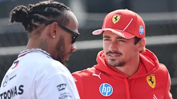 MONZA, ITALY - AUGUST 29: (L-R) Lewis Hamilton of Great Britain driving for Mercedes AMG Petronas