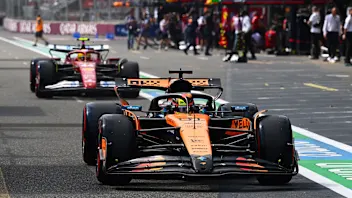 BAKU, AZERBAIJAN - SEPTEMBER 19: Oscar Piastri of Australia driving the (81) McLaren MCL39 Mercedes