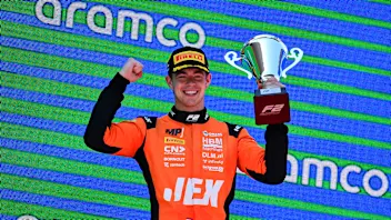 BARCELONA, SPAIN - MAY 31: Race winner Richard Verschoor of Netherlands and MP Motorsport (6)