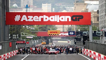 BAKU, AZERBAIJAN - APRIL 30: A general view of the grid preparations during the Round 4:Baku