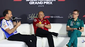 JEDDAH, SAUDI ARABIA - APRIL 18: Peter Bayer, CEO of Visa Cash App Racing Bulls Frederic Vasseur,