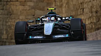 BAKU, AZERBAIJAN - SEPTEMBER 25:  Andrea Kimi Antonelli of Italy driving the (12) Mercedes AMG