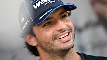 KUALA LUMPUR, MALAYSIA - OCTOBER 01: Carlos Sainz of Spain and Williams talks to the media during