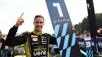 SPA, BELGIUM - JULY 18: Race winner Joshua Durksen of Paraguay and Invicta Racing (2) celebrates in