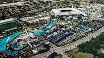 Aerial helicopter views of the Formula 1 Crypto.com Miami Grand Prix taken on Sunday, May. 5, 2024