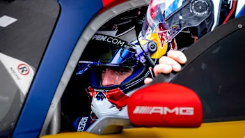 Max Verstappen's pit stop during the ADAC RAVENOL 24h Nurburgring in Nurburg, Germany, on May