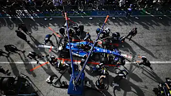 ZANDVOORT, NETHERLANDS - AUGUST 20: Williams pitstop practice during previews ahead of the F1 Grand