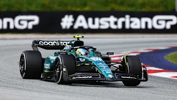 SPIELBERG, AUSTRIA - JULY 02: Fernando Alonso of Spain driving the (14) Aston Martin AMR23 Mercedes