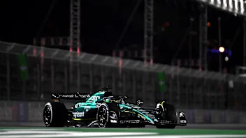 LAS VEGAS, NEVADA - NOVEMBER 18: Lance Stroll of Canada driving the (18) Aston Martin AMR23