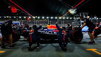 SINGAPORE, SINGAPORE - SEPTEMBER 16: Sergio Perez of Mexico driving the (11) Oracle Red Bull Racing