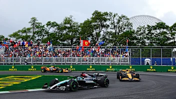 MONTREAL, QUEBEC - JUNE 09: George Russell of Great Britain driving the (63) Mercedes AMG Petronas