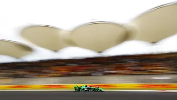 SHANGHAI, CHINA - APRIL 19: Zhou Guanyu of China driving the (24) Kick Sauber C44 Ferrari on track