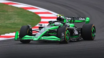 SHANGHAI, CHINA - APRIL 19: Zhou Guanyu of China driving the (24) Kick Sauber C44 Ferrari on track