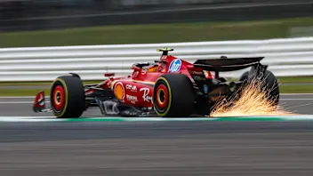 NORTHAMPTON, ENGLAND - JULY 05: Carlos Sainz of Ferrari and Spain  during practice ahead of the F1