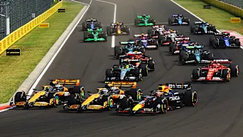 BUDAPEST, HUNGARY - JULY 21: Oscar Piastri of Australia driving the (81) McLaren MCL38 Mercedes,