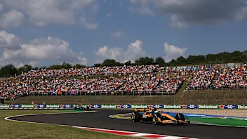 BUDAPEST, HUNGARY - JULY 21: Lando Norris of Great Britain driving the (4) McLaren MCL38 Mercedes
