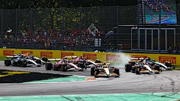 MONZA, ITALY - SEPTEMBER 01: Lando Norris of McLaren and Great Britain leads at the start during