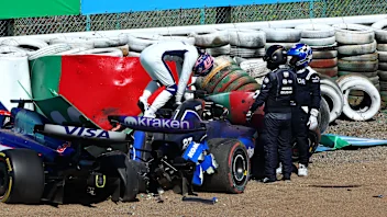 SUZUKA, JAPAN - APRIL 07: Alexander Albon of Thailand and Williams climbs out of his car after