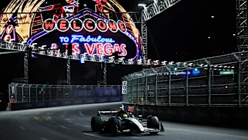 LAS VEGAS, NEVADA - NOVEMBER 21: Lewis Hamilton of Great Britain driving the (44) Mercedes AMG