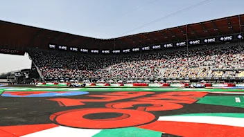 MEXICO CITY, MEXICO - OCTOBER 25: The crowd show their support at the fan stage prior to practice