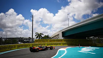 MIAMI, FLORIDA - MAY 03: Lando Norris of Great Britain driving the (4) McLaren MCL38 Mercedes on