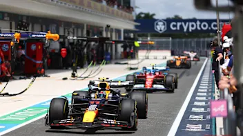 MIAMI, FLORIDA - MAY 04: Sergio Perez of Mexico driving the (11) Oracle Red Bull Racing RB20 in the