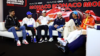 MONTE-CARLO, MONACO - MAY 23: Esteban Ocon of France and Alpine F1, Yuki Tsunoda of Japan and Visa