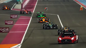 LUSAIL CITY, QATAR - DECEMBER 01: The FIA Safety Car leads the field on track during the F1 Grand