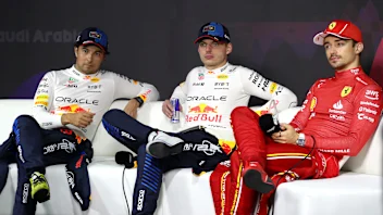 JEDDAH, SAUDI ARABIA - MARCH 09: Race winner Max Verstappen of the Netherlands and Oracle Red Bull